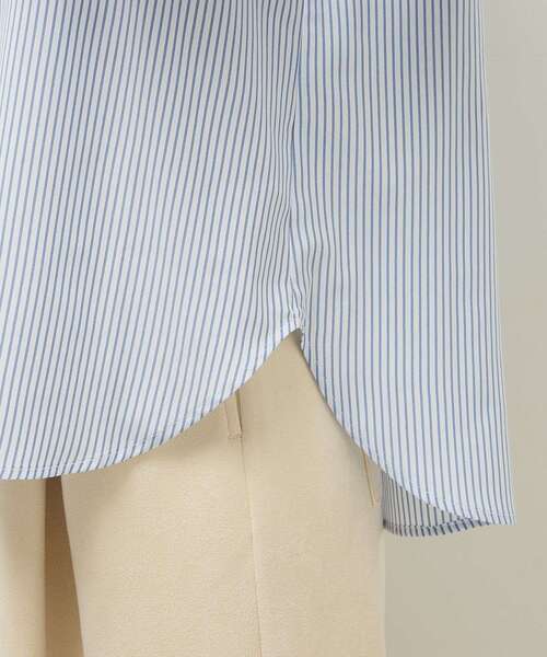 Green　Parks（グリーンパークス）の「ホワイトインナーレギュラーカラーシャツ（シャツ/ブラウス・レディース・オフホワイト/ストライプ・FREE）」の13枚目の写真