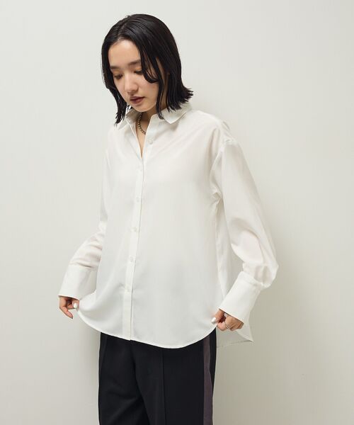 Green　Parks（グリーンパークス）の「ホワイトインナーレギュラーカラーシャツ（シャツ/ブラウス・レディース・オフホワイト/ストライプ・FREE）」の22枚目の写真