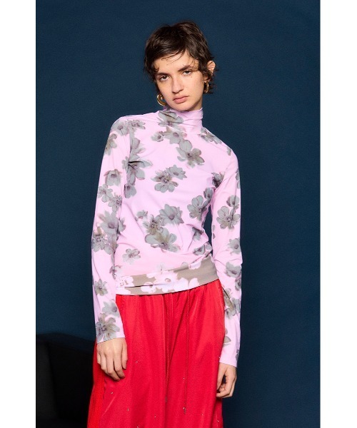 MAISON SPECIAL(メゾンスペシャル)の「Gradient Turtle Flower Top/グラデーションタートルフラワートップス(Tシャツ/カットソー・レディース・ピンク/ブラウン/ブラック・FREE)」の1枚目の写真