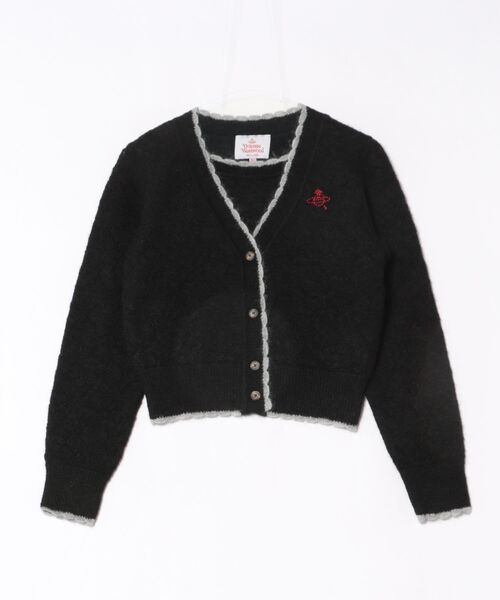 Vivienne Westwood（ヴィヴィアンウエストウッド）の「ﾓﾍﾔｱｲﾚｯﾄﾊｰﾄﾆｯﾄﾚｲﾔｰﾄﾞﾄｯﾌﾟ（カーディガン/ボレロ・レディース・ピンク/ブラック・FREE）」の2枚目の写真