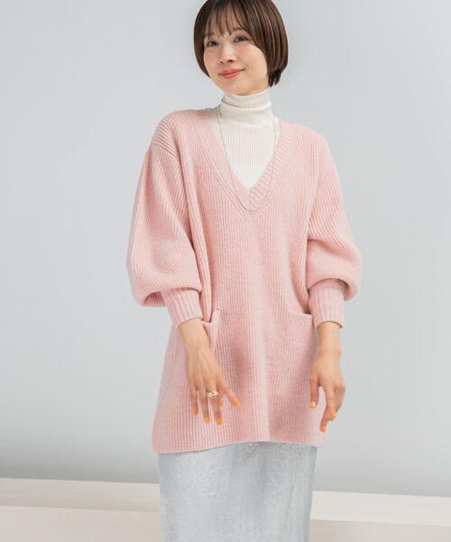 URBAN RESEARCH ROSSO WOMEN(アーバンリサーチ ロッソ)の「アルパカ混カーブスリーブVネックプルオーバー(ニット/セーター・レディース・グレー/ピンク/ネイビー・FREE)」の13枚目の写真
