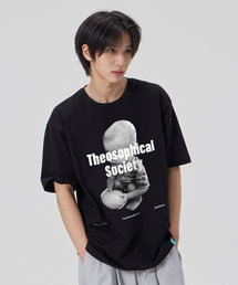 [シオソフィカルソサイエティ]コットンルーズフィット半袖Tシャツ_ブラック