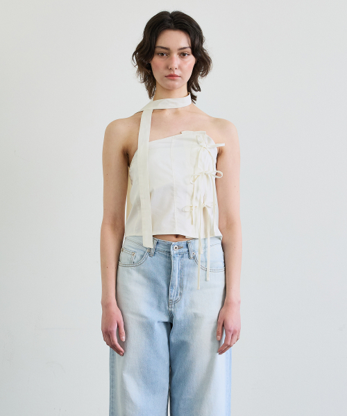 ELFIN SCARF TOP / BEIGE