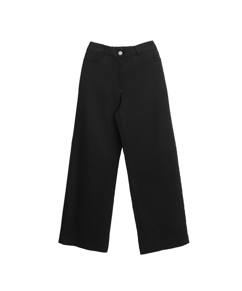 SLOWLOLLI(スローローリ)の「Back elastic straight pants(その他パンツ・レディース・ライトベージュ/Beige/カーキ/ブラック・1(S)/2(M)/3(L))」の2枚目の写真