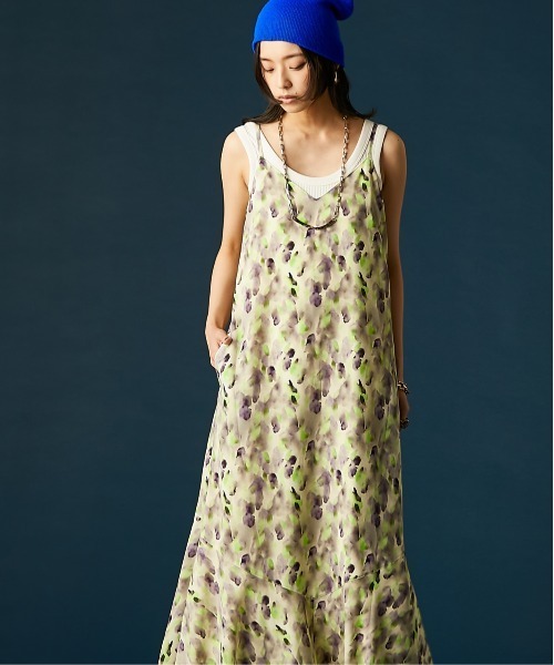 GEVS.（ジェイヴィス）の「プリントキャミソールワンピース＜大きいサイズ有＞GEVS.（ワンピース・レディース・ピンク系/グリーン系・M/L/LL/3L/4L/5L）」の12枚目の写真