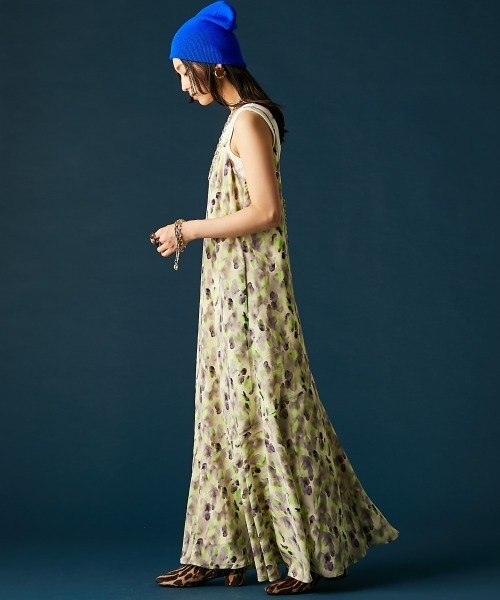 GEVS.（ジェイヴィス）の「プリントキャミソールワンピース＜大きいサイズ有＞GEVS.（ワンピース・レディース・ピンク系/グリーン系・M/L/LL/3L/4L/5L）」の13枚目の写真