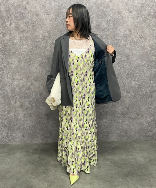 GEVS.(ジェイヴィス)の「プリントキャミソールワンピース<大きいサイズ有>GEVS.(ワンピース・レディース・ピンク系/グリーン系・M/L/LL/3L/4L/5L)」の8枚目の写真