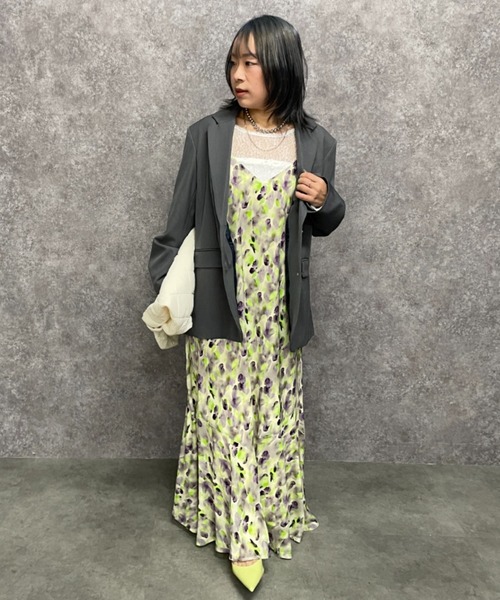 GEVS.(ジェイヴィス)の「プリントキャミソールワンピース<大きいサイズ有>GEVS.(ワンピース・レディース・ピンク系/グリーン系・M/L/LL/3L/4L/5L)」の7枚目の写真