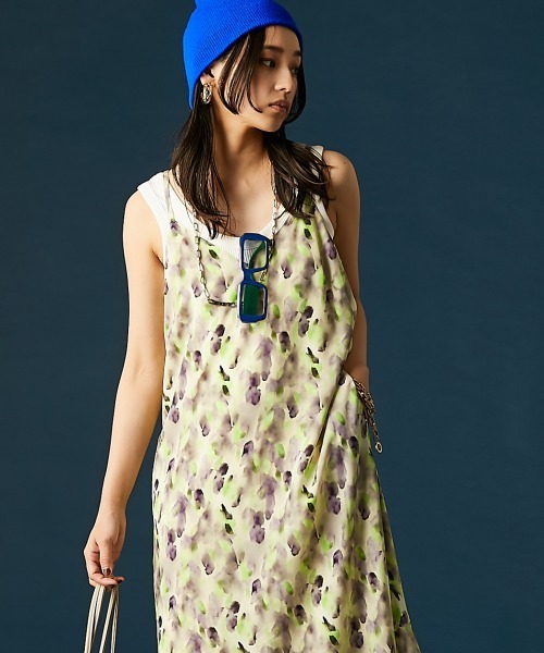 GEVS.（ジェイヴィス）の「プリントキャミソールワンピース＜大きいサイズ有＞GEVS.（ワンピース・レディース・ピンク系/グリーン系・M/L/LL/3L/4L/5L）」の8枚目の写真