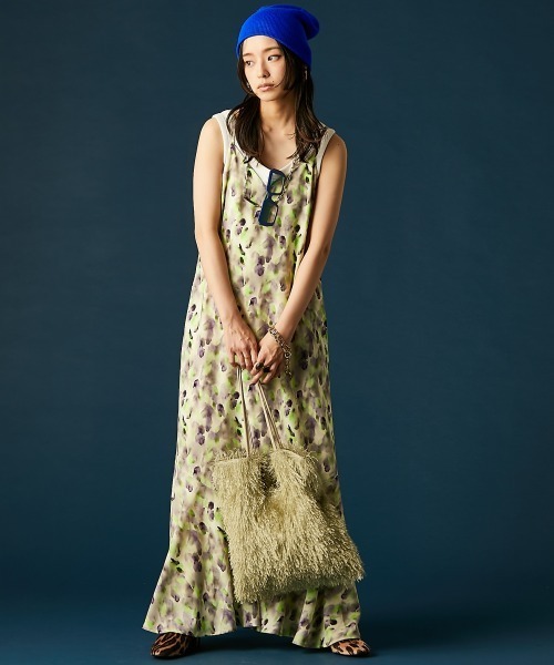 GEVS.（ジェイヴィス）の「プリントキャミソールワンピース＜大きいサイズ有＞GEVS.（ワンピース・レディース・ピンク系/グリーン系・M/L/LL/3L/4L/5L）」の9枚目の写真