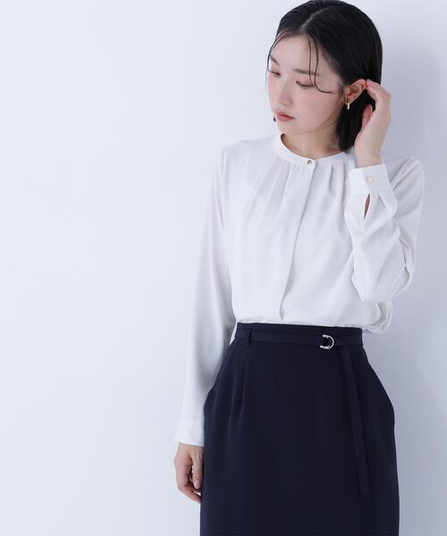 NATURAL BEAUTY BASIC(ナチュラルビューティーベーシック)の「◇フロントタックブラウス(シャツ/ブラウス・レディース・ブルー/ライトグリーン/ベージュ/オフホワイト・SMALL/MEDIUM)」の14枚目の写真