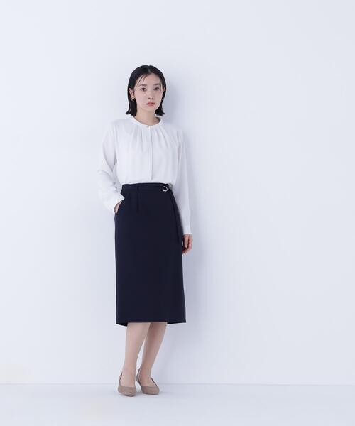 NATURAL BEAUTY BASIC(ナチュラルビューティーベーシック)の「◇フロントタックブラウス(シャツ/ブラウス・レディース・ブルー/ライトグリーン/ベージュ/オフホワイト・SMALL/MEDIUM)」の13枚目の写真