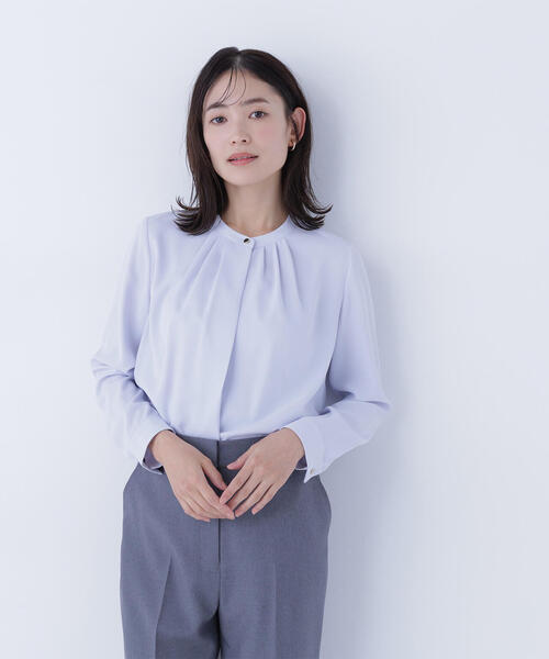 NATURAL BEAUTY BASIC（ナチュラルビューティーベーシック）の「◇フロントタックブラウス（シャツ/ブラウス・レディース・ブルー/ライトグリーン/ベージュ/オフホワイト・SMALL/MEDIUM）」の19枚目の写真