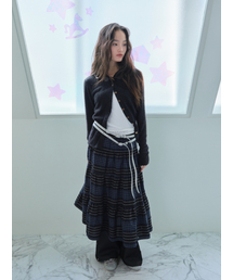 MUWM（ムウム）の「ツーウェイボタンシャーリングスカート2way Button Shirring Skirt (ブラック)（スカート）」