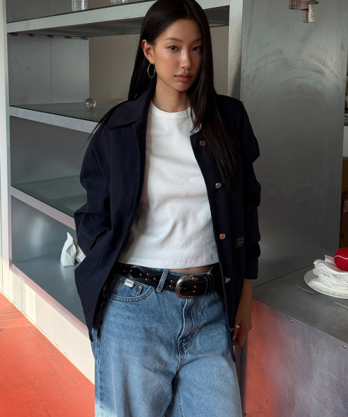 FRIVER07（フリバー07）の「Pocket detail cotton work jacket FRFA01JK02_Navy（ミリタリージャケット・レディース・ネイビー/ベージュ・FREE）」の3枚目の写真
