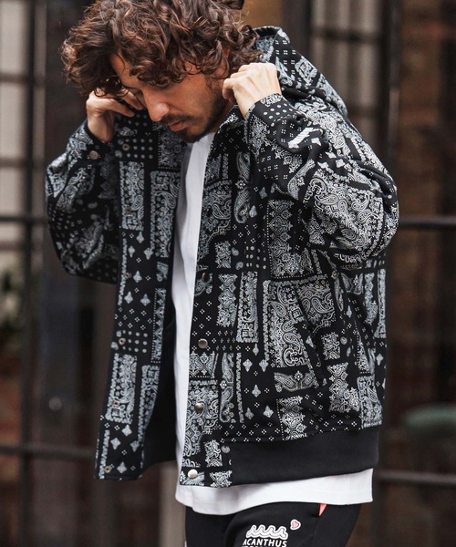felkod（フィルコッド）の「mpa4012-Bandana Pattern Parka パーカー(F26S130)（パーカー・メンズ・ホワイト/ブラック・S/M/L）」の4枚目の写真