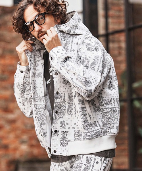 felkod（フィルコッド）の「mpa4012-Bandana Pattern Parka パーカー(F26S130)（パーカー・メンズ・ホワイト/ブラック・S/M/L）」の10枚目の写真