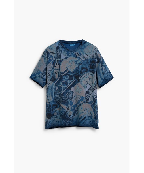Desigual(デシグアル)の「モザイク柄半袖Tシャツ(Tシャツ/カットソー・メンズ・ブルー・S/M/XL/L/XXL)」の1枚目の写真