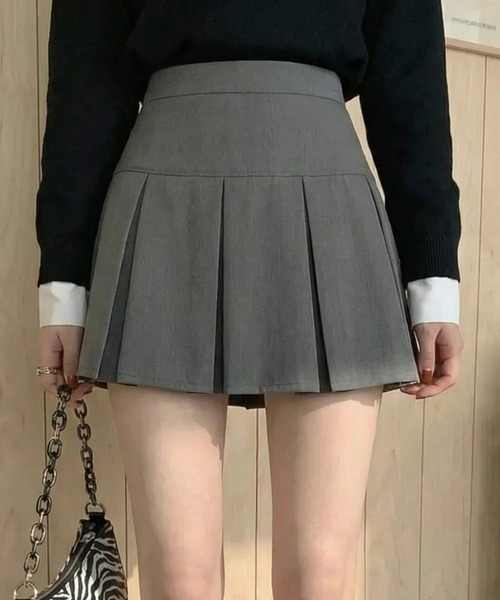 cammie(キャミー)の「インパン付きワイドプリーツスカート(スカート・レディース・ブラック/グレー・M/L)」の7枚目の写真