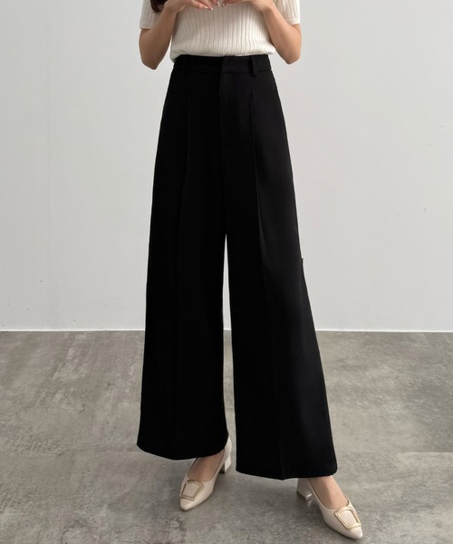CENEA(セネア)の「サイドファスナーワイドパンツ(スラックス・レディース・アイボリー/ブラック/ダークグレー・LARGE/MEDIUM/SMALL)」の5枚目の写真