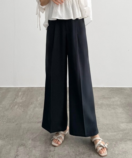 CENEA(セネア)の「サイドファスナーワイドパンツ(スラックス・レディース・アイボリー/ブラック/ダークグレー・LARGE/MEDIUM/SMALL)」の11枚目の写真