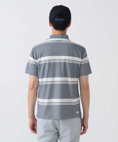 BEAMS GOLF（ビームスゴルフ）の「PURPLE LABEL / MONTAUK ボーダー モックネックシャツ（接触冷感・吸水速乾・UVカット）（スウェット・メンズ・ネイビー/ミント/サックスブルー・LARGE/X-LARGE/MEDIUM/SMALL）」の15枚目の写真