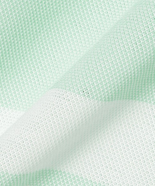 BEAMS GOLF（ビームスゴルフ）の「PURPLE LABEL / MONTAUK ボーダー モックネックシャツ（接触冷感・吸水速乾・UVカット）（スウェット・メンズ・ネイビー/ミント/サックスブルー・LARGE/X-LARGE/MEDIUM/SMALL）」の19枚目の写真