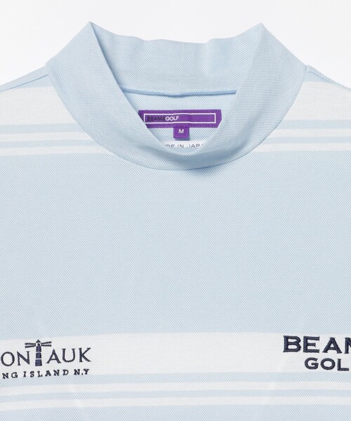 BEAMS GOLF（ビームスゴルフ）の「PURPLE LABEL / MONTAUK ボーダー モックネックシャツ（接触冷感・吸水速乾・UVカット）（スウェット・メンズ・ネイビー/ミント/サックスブルー・LARGE/X-LARGE/MEDIUM/SMALL）」の21枚目の写真