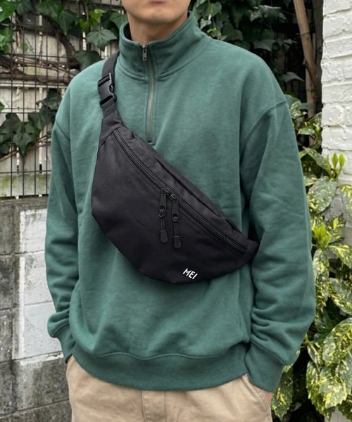 MEI（メイ）の「【MEI/メイ】STANDARD MOON SHOULDER/ロゴ刺繍 ショルダーバッグ ボディバッグ（ボディバッグ/ウエストポーチ・メンズ・ネイビー/ベージュ/ダークグリーン/グレー/サックスブルー/ブラック/バーガンディー/オリーブドラブ/ブラウン・FREE）」の11枚目の写真