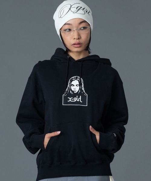 FACE PATCH SWEAT HOODIE(パーカー)|X-girl(エックスガール)の FACE PATCH SWEAT HOODIE(パーカー)|X-girl(エックスガール)の