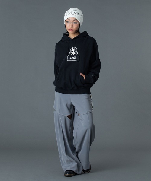 エックスガール PATCHED SWEAT HOODIE サイズ2 FACE PATCH SWEAT HOODIE（パーカー）｜X-girl（エックスガール）の