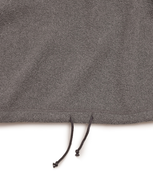 ハーフジップフリースフードパーカー - グレー