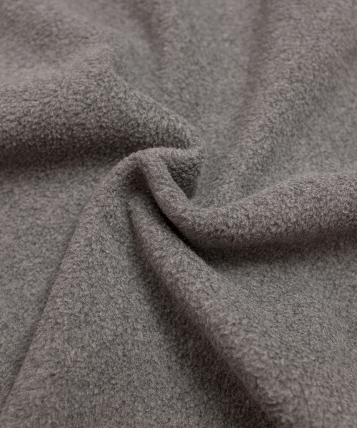 ハーフジップフリースフードパーカー - グレー