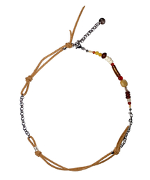 RUNDS（ランディエス）の「360 Karen Silver Brown Mix Necklace（ネックレス・レディース）」