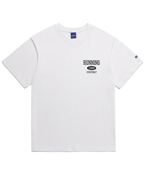 STAFF ONLY(スタッフオンリー)の「RUNING SMALL LOGO TEE (WHITE-BLACK)(Tシャツ/カットソー・メンズ・その他・MEDIUM/LARGE)」の1枚目の写真