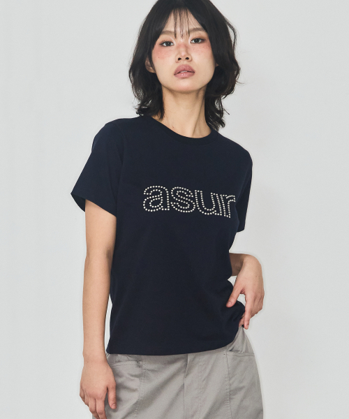 as you are(アズユーアー)の「AU ホットフィックスルーズクロップTシャツネイビー(Tシャツ/カットソー・レディース・その他・SMALL/MEDIUM)」の3枚目の写真