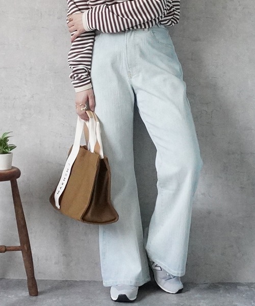 SELECT LEVERY(セレクトリベリー)の「リサイクルデニムフレアパンツ(デニムパンツ・レディース・ネイビー/ブルー/ブラック・SMALL/MEDIUM/LARGE/X-LARGE)」の4枚目の写真