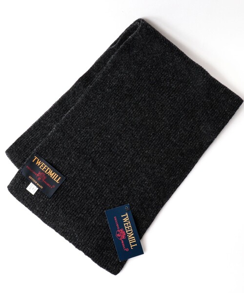 TWEED MILL（ツイードミル）の「【TWEEDMILL/ツイードミル】別注ウールリブマフラー25（マフラー・メンズ・ブラック/レッド/チャコールグレー/ブルー・FREE）」の2枚目の写真