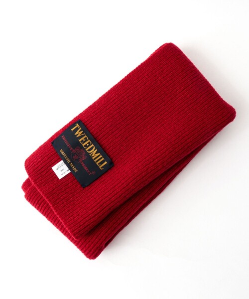 TWEED MILL（ツイードミル）の「【TWEEDMILL/ツイードミル】別注ウールリブマフラー25（マフラー・メンズ・ブラック/レッド/チャコールグレー/ブルー・FREE）」の21枚目の写真
