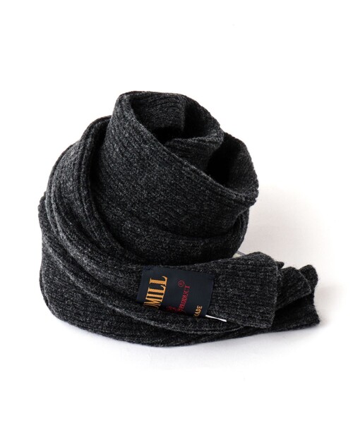 TWEED MILL（ツイードミル）の「【TWEEDMILL/ツイードミル】別注ウールリブマフラー25（マフラー・メンズ・ブラック/レッド/チャコールグレー/ブルー・FREE）」の15枚目の写真