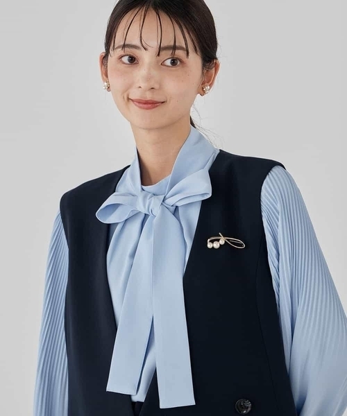 a.v.v(アーヴェヴェ)の「【洗える/ストレッチ/セットアップ対応】ダブルクロスロングジレワンピース(ワンピース・レディース・グレー系その他/ブラック/ネイビー・36/38/40)」の18枚目の写真