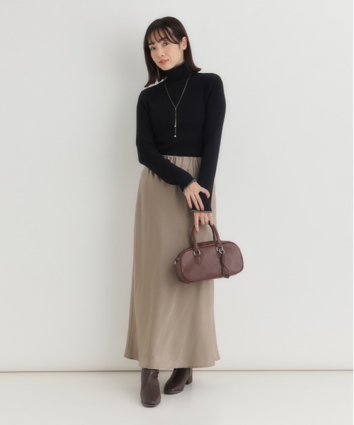 Right-on（ライトオン）の「【HONEYSUCKLE ROSE】配色ハイネックセーター (リブニット / デイリーユース / 通勤カジュアル / 着回し)（ニット/セーター・レディース・ブラウン/キナリ/ブラック/グレー・M/L）」の14枚目の写真