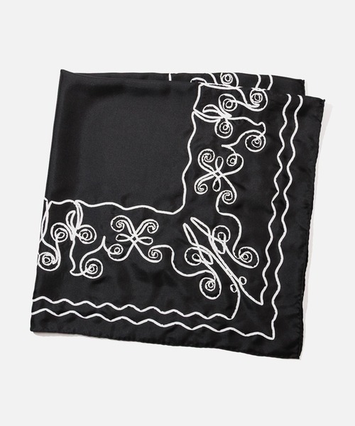 スカーフェイス 蒸汽車鉄道之図 横濱絵バンダナ(ZX3-372) 伝統横濱スカーフ - 伝統横濱