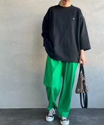 UNIVERSAL OVERALL（ユニバーサルオーバーオール）の「[UNIVERSAL OVERALL ユニバーサルオーバーオール] 別注 7分袖 ドローコード付きポンチTシャツ（Tシャツ/カットソー）」