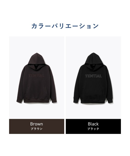 TENTIAL(テンシャル)の「テックスウェット プルフーディー Big Logo(Tシャツ/カットソー・メンズ・ブラウン/ブラック・SMALL/MEDIUM/LARGE/X-LARGE/XX-LARGE)」の3枚目の写真