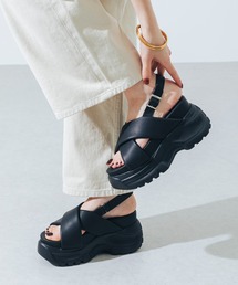 EVOL | 【XS-LLサイズ展開・柔らかい】厚底パデットクロスサンダル JA5966(サンダル)