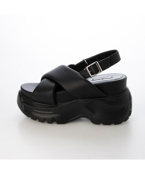 EVOL（イーボル）の「【XS-LLサイズ展開・柔らかい】厚底パデットクロスサンダル JA5966（サンダル・レディース・ホワイト/ブラック・LL/L/M/S/XS）」の10枚目の写真