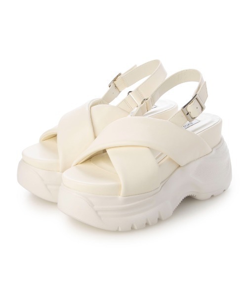 EVOL（イーボル）の「【XS-LLサイズ展開・柔らかい】厚底パデットクロスサンダル JA5966（サンダル・レディース・ホワイト/ブラック・LL/L/M/S/XS）」の14枚目の写真