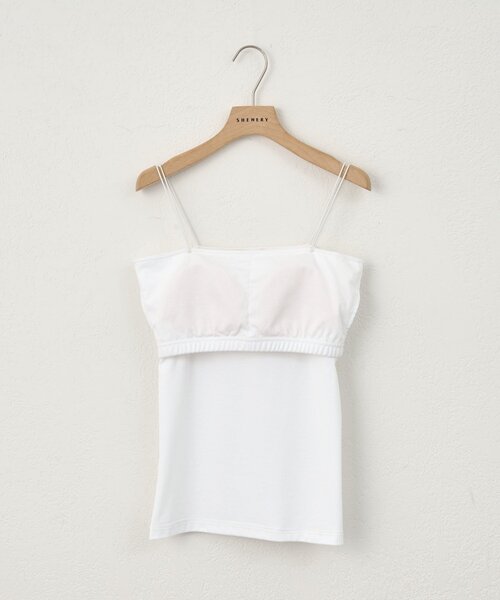 SHENERY（シーナリー）の「ダブルストラップカップ付きキャミ（キャミソール・レディース・ホワイト/ブラック・SMALL/MEDIUM）」の4枚目の写真