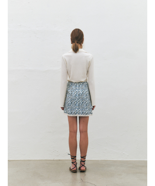 KUME(クメ)の「Printed Wrap Mini Skirt, Blue(スカート・レディース・その他・SMALL/MEDIUM)」の4枚目の写真